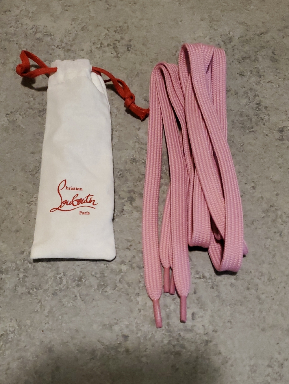 Christian Louboutin Pink Shoelaces with Branded Pouch